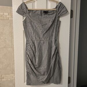 Classic Black and White Checkered Dress